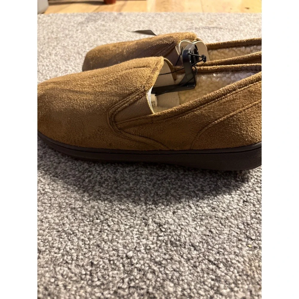 George Mens‎ Comfort Sock Brown Sherpa Aline Indoor Outdoor Slippers Size 7-8